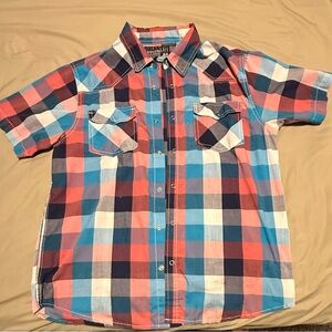 Urban Pipeline Kids Plaid Button-Down Shirt - Red, Blue, White
